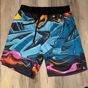 DGK Blue and Pink Graphic Men's Athletic Shorts
